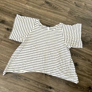H&M Black & White Striped Swing TShirt
